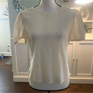 Versona Cream Puff Sleeve Fitted Blouse